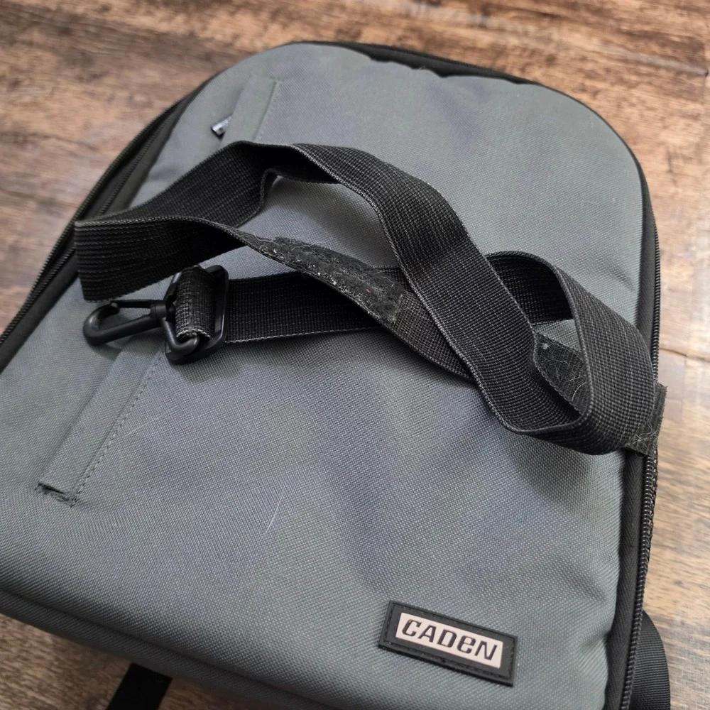 CADEN Camera Backpack Unisex One Size Gray Padded DSLR Laptop Bag